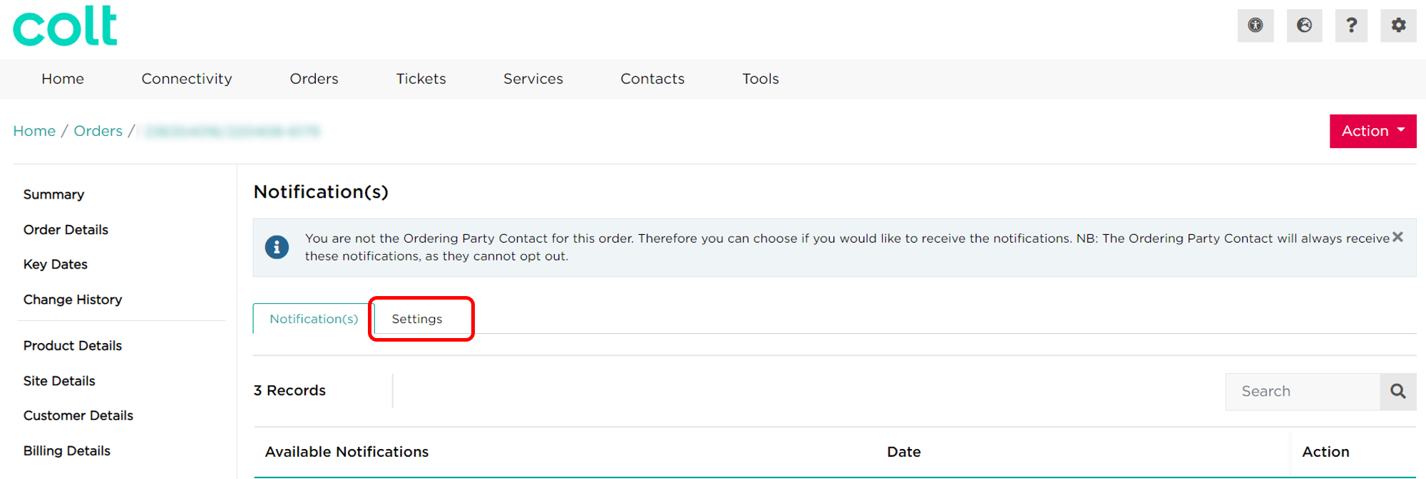 How to manage notifications received from Order Management? - Colt ...
